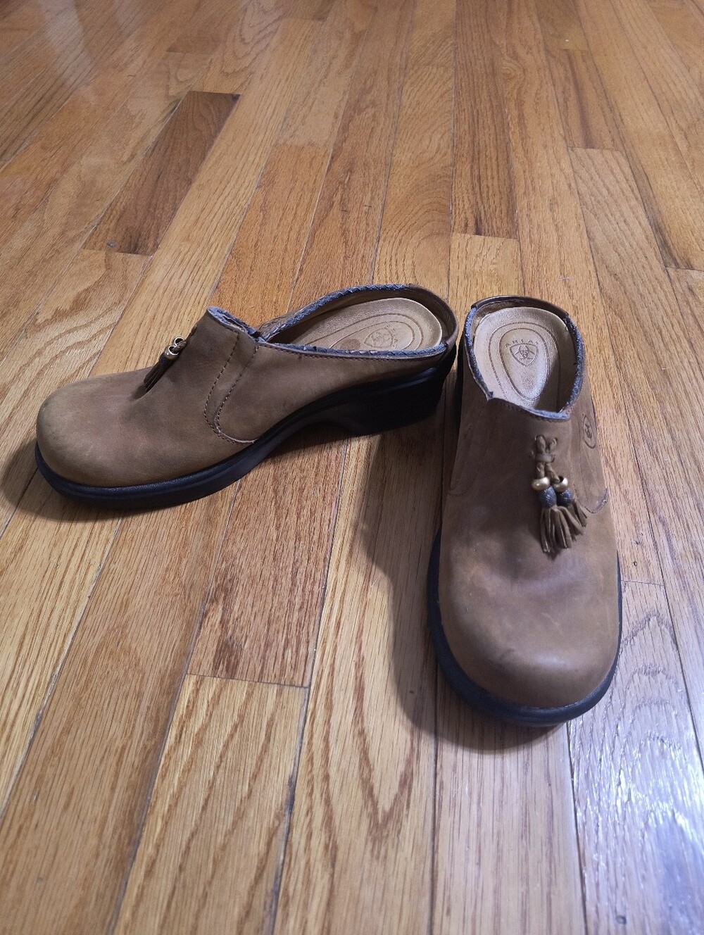 Ariat Mendocino leather clogs with tassels, women's size 6